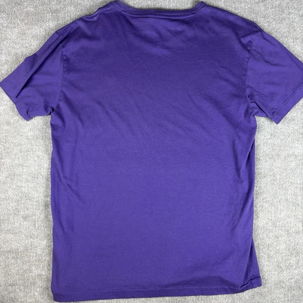Polo Ralph Lauren Men's Purple V-Neck T-Shirt Yellow Pony Logo Cotton Size S